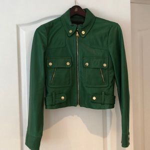 BCBG Emerald Green leather jacket